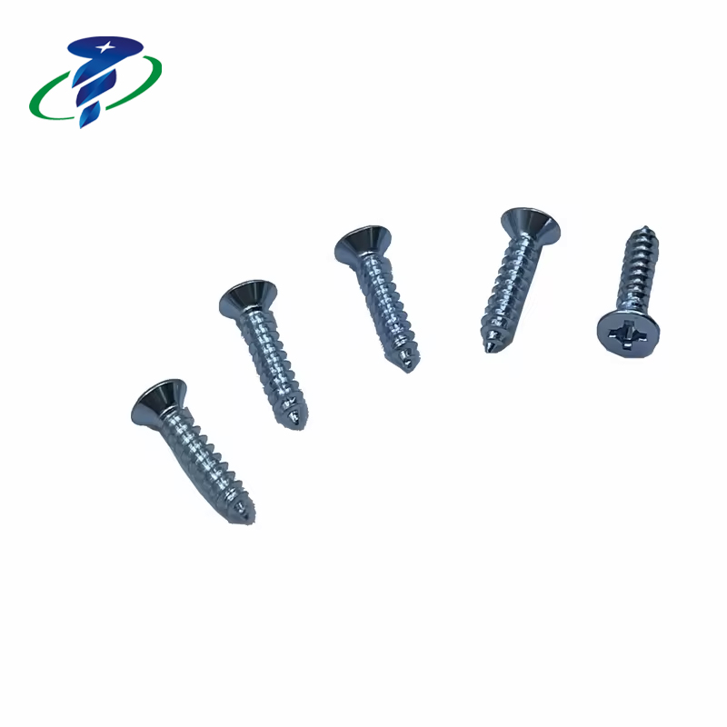 Blue Zinc Phillips Flat Head Screws